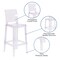 Emma and Oliver Ghost Barstool in Transparent Crystal with Square Back